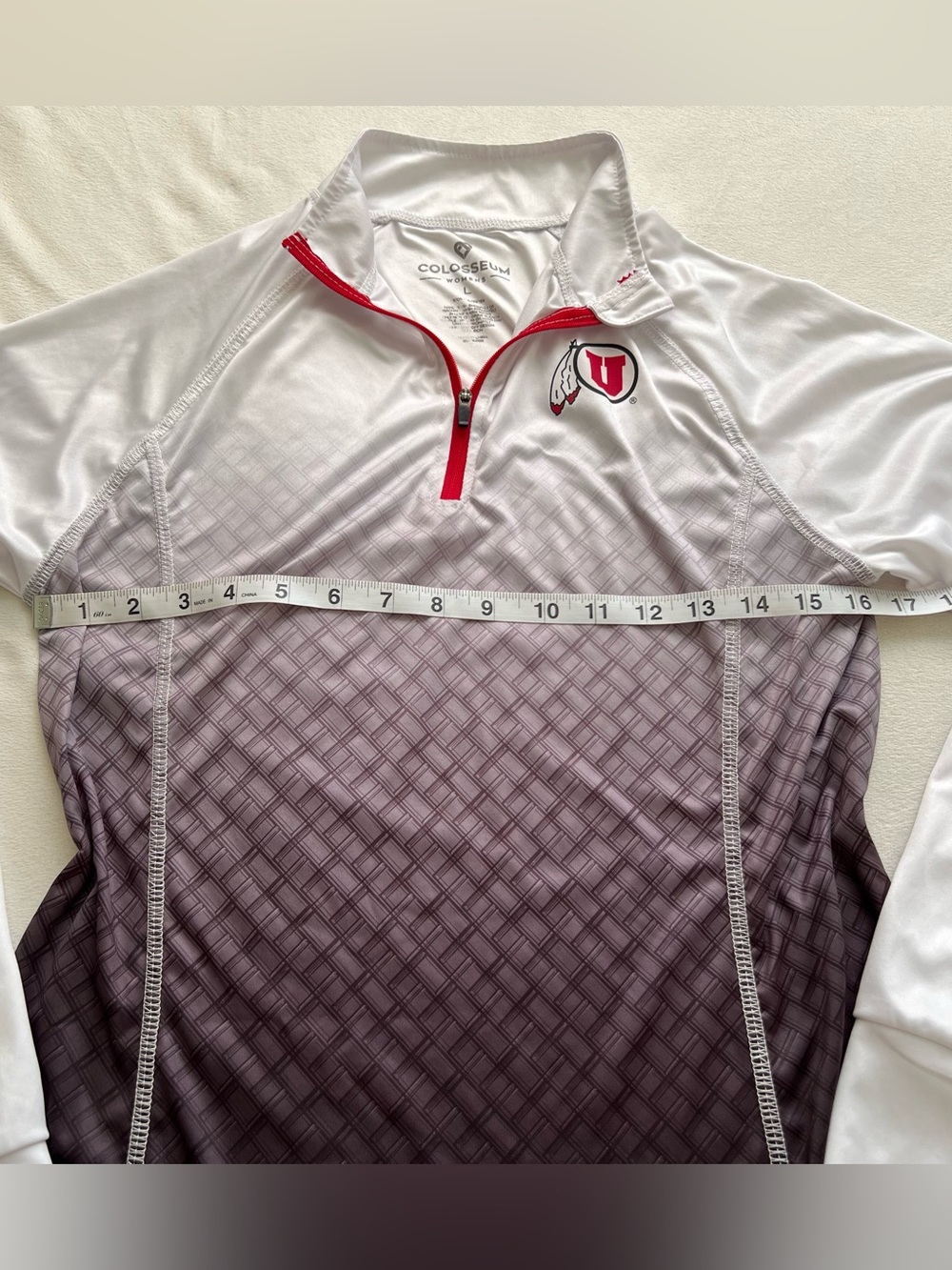Utah Utes 1/4 zip athletic college feather academia NCAA gradient Dorm fangirl - Picture 4 of 6
